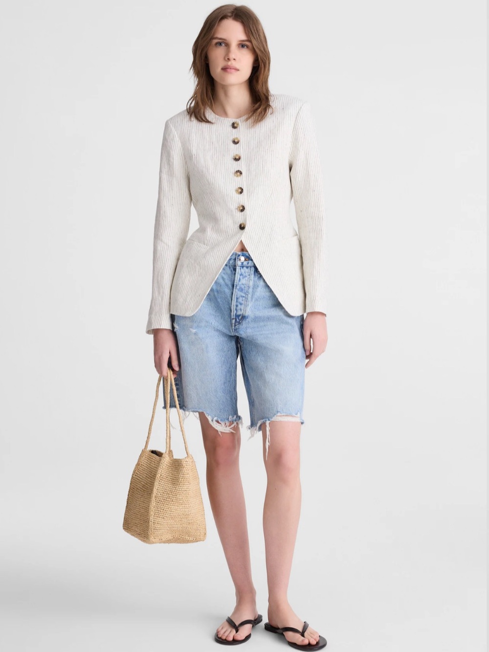 NWT Madewell The Nolita Cutaway Blazer in 100% Linen
